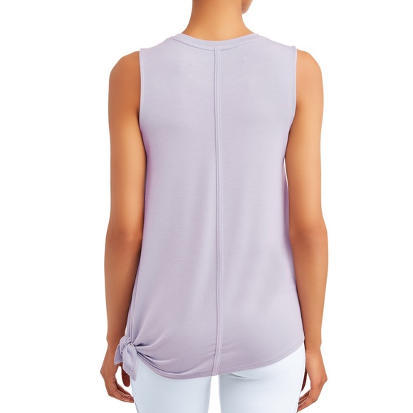 Athleisure Side Tie Detail Tank Top, Lilac - Picture 2 of 6